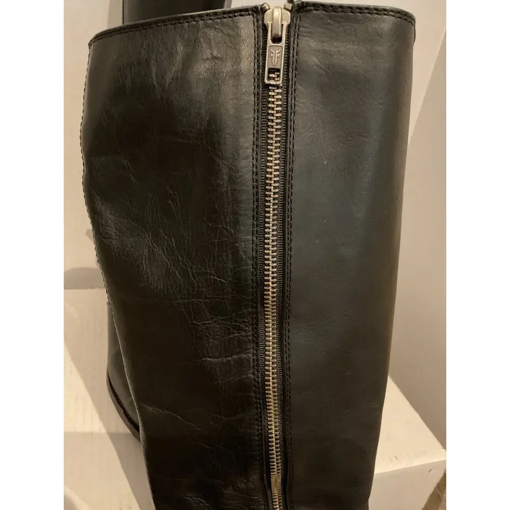 Frye - Melissa Harness - Black Leather Tall Riding Boots - Mexico - size 11B